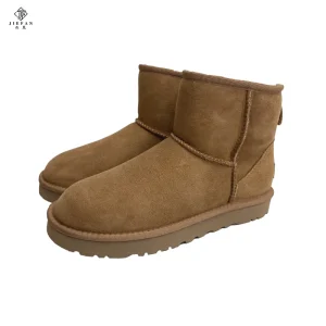 Custom Women’s Classic Real Mid Calf Thermal Snow Boots Winter Warm Thickened Wool Comfortable Non slip Light Weight Fur Boots