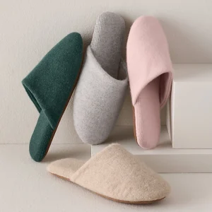 Custom Women’s Closed Toe Lightweight Memory Foam Warm Cotton Cozy Wool Winter Spring Silent Home Mule