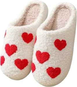 Custom Women’s House Shoes Small Hearts Valentine Day Gift Heart Fleece Warm Soft Slippers