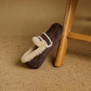 Custom Women’s Mules with Fur Suede Upper Wool Trim Warm Fleece Lining Winter 34-40 Plus Sizes China Manufacturer Bulk Order