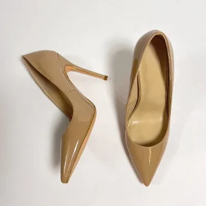 Custom Women’s Stiletto Patent PU Pointed Toe Dress Shoes Slip On Thin High Heel Pumps Shoes