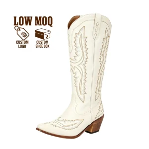 Custom logo Embroidered Cowgirl Cowboy Western Boots Women for Festival Concert