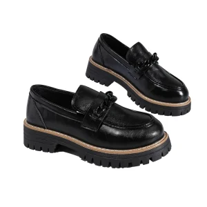 Customizable Flat Slip-On Women’s Shoes Retro Elegant Heightened Non-Slip Simple Lightweight Fashion Platform Loafers