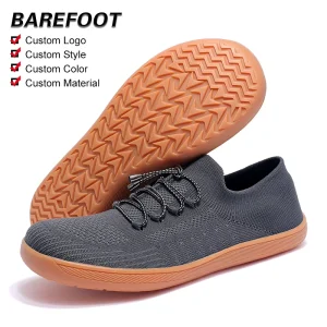 Customizable Men’s Barefoot Sneakers Stretch Fabric Upper Wide Toe Box Protection Casual Fitness Walking Shoes