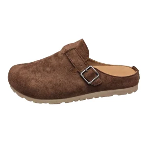 Customizable Women’s Suede Leather Clogs Adjustable Buckle Slip On with Soft Insoles Non Slip Outdoor Casual Mules Shoes