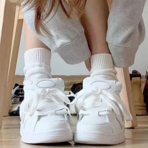 Customization Premium Spring White Bread Thick Soled Shoes Trendy and Niche Design Fashion Women’s Casual Sneakers