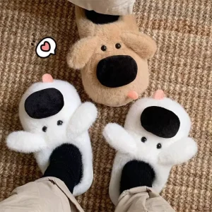Customize Cute Elephant Warm Slippers for Women’s Winter Indoor Home Anti Slip Soft Bottom Slippers