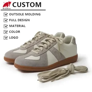 Customize Women’s Retro Leather Sports Sneakers Breathable Lace Up Flats Classic Popular German Training Casual Shoes Size