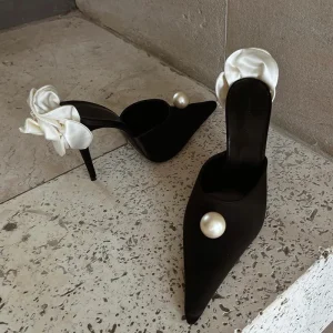 Customized Exquisite and Fashionable Women’s Pearl High Heels Sandals
