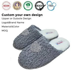 Customized Order REACH Certified Lint Surface Textile Moccasin House Lady Slippers Delivery 30-60 Days Warm