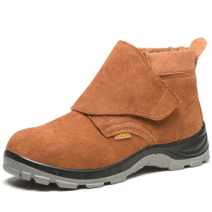 Customized Professional PU Injection Cowhide Welder Men’s Women’s Winter Safety Work Shoes with Steel Toe Slip Resistant Outsole