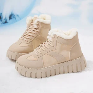 Customized Thickened Fleece High-Top Snow Boots German Training Easy Design Ankle Boots Fashion Commute Women’S Winter Boots