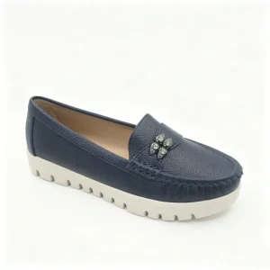 Customized Women’s Toe Pleated Buckle Chunky Sole Durable Anti Slip Loafers Comfortable Slip Light Weight Walking All