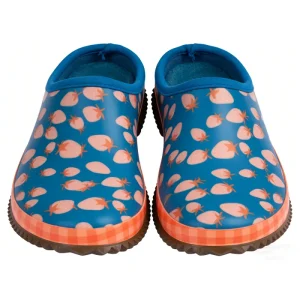 Cute Strawberry Print Garden Clogs Ankle Bootie Women’s Waterproof Slip-On Anti-Slip Rubber Fashion Trend All Seasons Rain Shoes