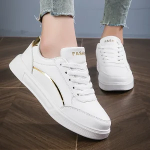 Cute White Sneakers for Women Breathable Thick Sole Running Shoes Casual Style