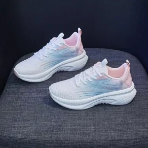 D1N Outdoor Women’s Running Shoes Fashionable Low Cut Lightweight Spring and Summer Mesh Breathable Sports Running Shoes
