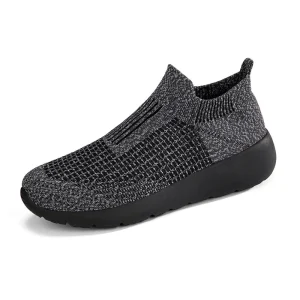 D1N new fashion men’s and women’s sports running shoes mesh slip-on casual solid color trendy couple running shoes