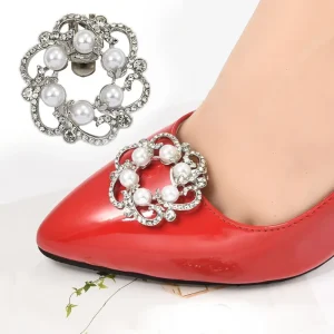 DIY Metal Pearl Wedding Shoe Clip High-heeled Bridal Appliques Removable 2-8cm Women’s Shoe Accessory