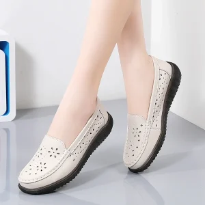 DZ NPF Women’s Leather Shoe Flat Ballet Shoe Girl School Shoe Women’s Casual Shoe Business Formal Ladies Shoe Luxury Dress Shoe