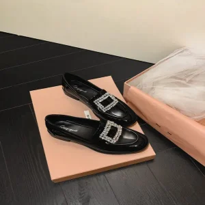 DZ W9914 Women’s Trendy Pointed Toe Dress Shoes Chunky Heels Leather Slip On