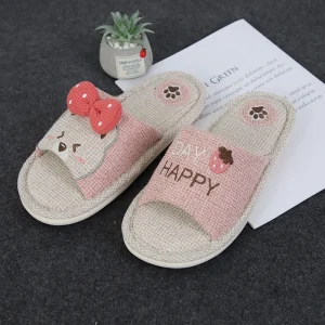 Designer Anti Slip and Breathable Hemp Linen Mules Women’s Home Summer for TPR Recyclable