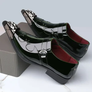 Designer Cross-Border PU Solid Dress Shoes Men British Style Trendy Casual Plus Size Business Formal Breathable