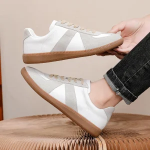Designer Genuine Leather Women’s Shoes Lace up Rubber Sole Casual Loafers Fashion Breathable Lightweight Cushioning Waterproof