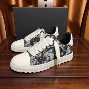 Designer Men’s Platform Walking Shoes Lace Up Thick Sole Camouflage Printed Canvas Upper Lightweight Comfortable Autumn Winter