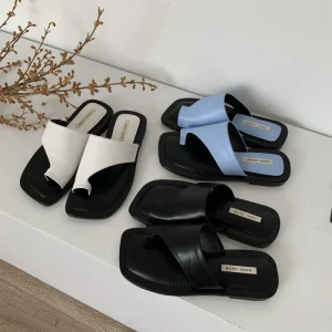 Designer Sandals Summer New Comfortable Soft Soled Slippers Casual Women’s Shoes Outside Wear Flat Lazy Peep-toe Roman Beach PVC