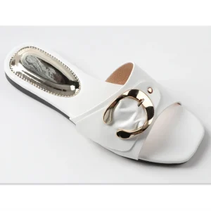 Designer Sandals Suppliers Customized Ladies Flat Slides Woman Sandals Summer Square Toe Women’s Slippers PVC