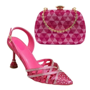 Designer Satin Princess Stiletto Sandals Wedding Banquet Rhinestone Pointed-Toe Women’s Bag Womens Shoes New Suit