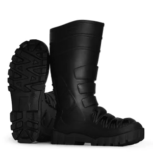 Designer Women’s High Heel PVC Rain Boots with Buckle and Zipper Closure Fashion Styles for Winter