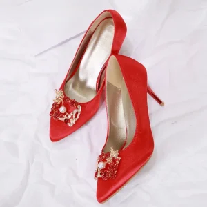Designer Women’s Red Bottom High Heels Party White Elegant Lady Thin Heel Dress Shoes Platform Shoes