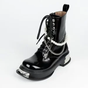 Direct Factory Sale Women’s Fashion Thick-Soled Leather for Ankle Boots Summer Chunky Heel Warming Feature Versatile Design