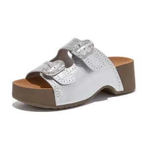Double buttoned women’s slippers Summer new product High heeled women’s casual sandals Women’s sandals