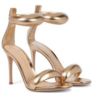 Dress Metal Chain Women’s High Heel Sandals Shining Formal Wedding Shoes Zipper Narrow Strap Banquet for Ladies