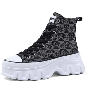 Dropshipping Custom Logo High Top Fashion Women’s Canvas Breathable Trendy Autumn Summer Shoes Sneakers