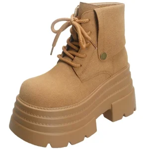 Dropshipping Custom Logo Wedges Heeled Platform Boots Winter Shoes Women High Heels Ladies Boots
