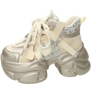 Dropshipping Custom Logo Winter Fashion Women’s Designer Sneakers Height Increasing Ladies Casual Walking Style Shoes