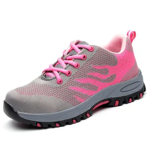 Durable Industrial Safety Footwear Puncture Proof Steel Toe Protective Ladies Work Shoes Construction Women Safety Shoes Pink