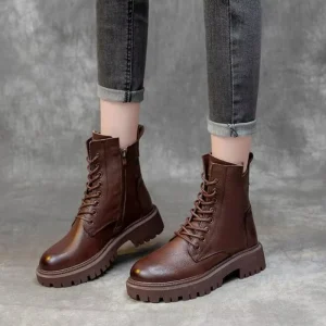 Elegant Boots Fashion Designer Boots Shoes Black Women’s Ankle Leather Boots for Ladies