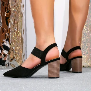 Elegant Lady High Heels with Pointed Toe and Thick Heel Suitable for Women Gatherings Commuting Office Work Women’s Shoes