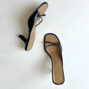 Elegant Square Head Thin Strap High-heeled Open-toed Women’s Outdoor Summer Sandals