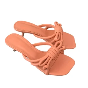 Elegant Square Toe Stiletto Mules for Women Stylish Lace up Comfortable Slip on Formal Party Sandals