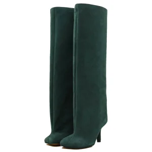Elegant Women’s Cowgirl Nude Suede Wide Calf With Fur Thigh High Boots Long Boots for Women Ladies Knee High Boots