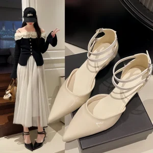 Elegant Women’s Red Wedge Heel Shoes Slim High Heels Party