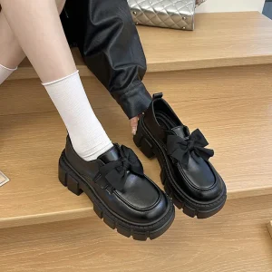 English-style Thick-soled Women’s New Style for Autumn Popular and Versatile Soft-soled