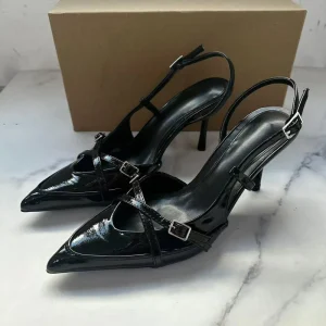 Europe and America New Style Shallow mouth strap Hollow toe High heeled Fashion Sandals Mules Africa