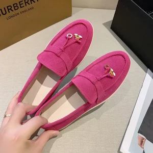 European American Women’s All Match Suede Loafers New Slip On Lazy Flat Shoes Penny Loafers Flat Suede Casual Shoes