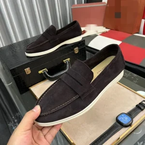 European Trade LP Men’s Women’s Autumn Youth Size Loafers Genuine Leather Suede Flat Bottom Comfort Lightweight Shoes